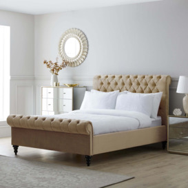 Classic Chesterfield Bed Taupe (Cream)