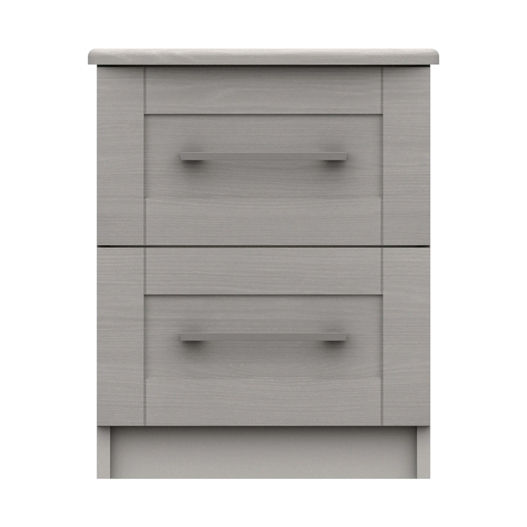 Ethan 2 Drawer Bedside Table Grey