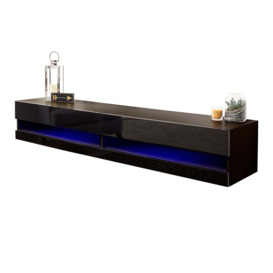 Galicia 180cm Led Wide Wall Tv Unit Black