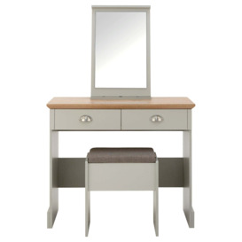 Kendal 2 Drawer Dressing Table Set with Mirror, Grey Grey