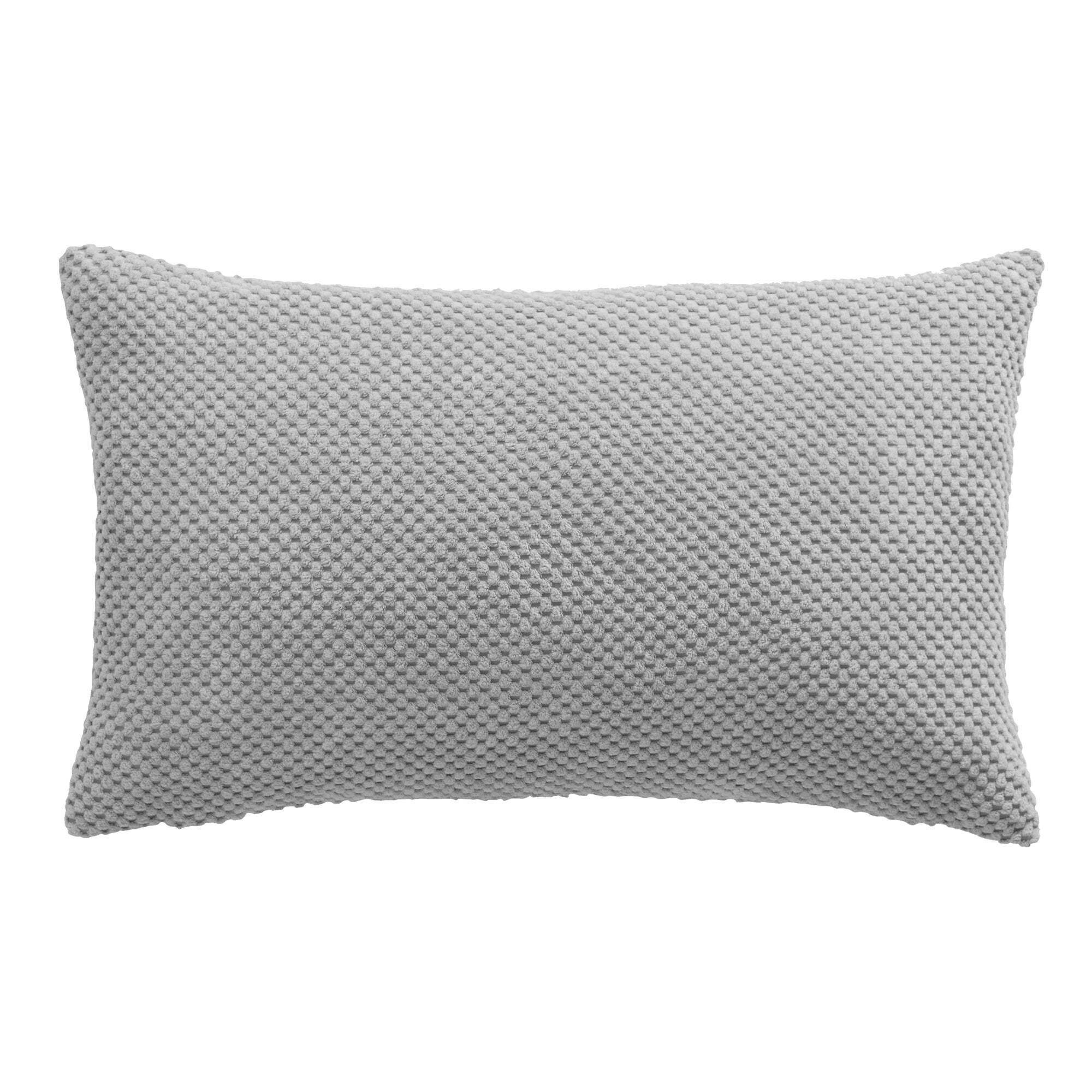 Chenille Spot Rectangular Cushion Grey