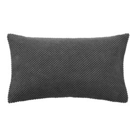 Chenille Spot Rectangular Cushion Charcoal