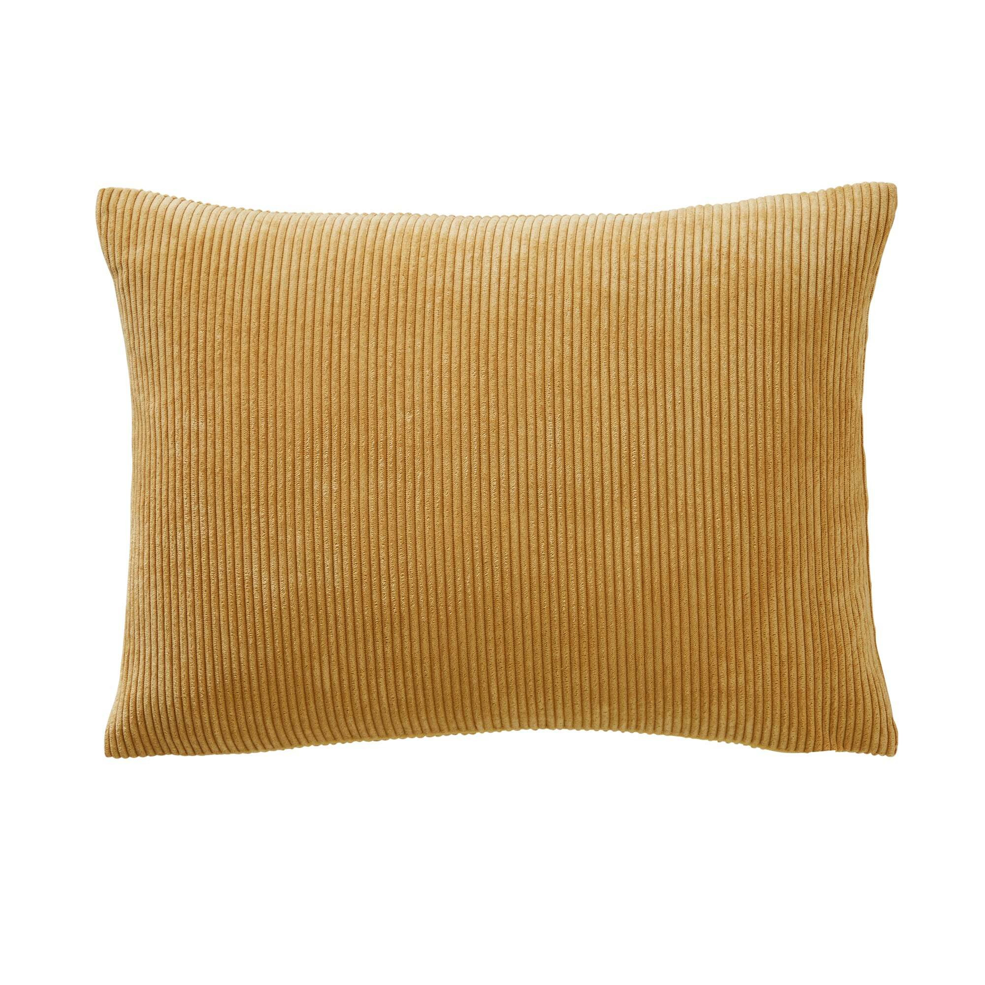 Corduroy Rectangular Ochre Cushion Yellow