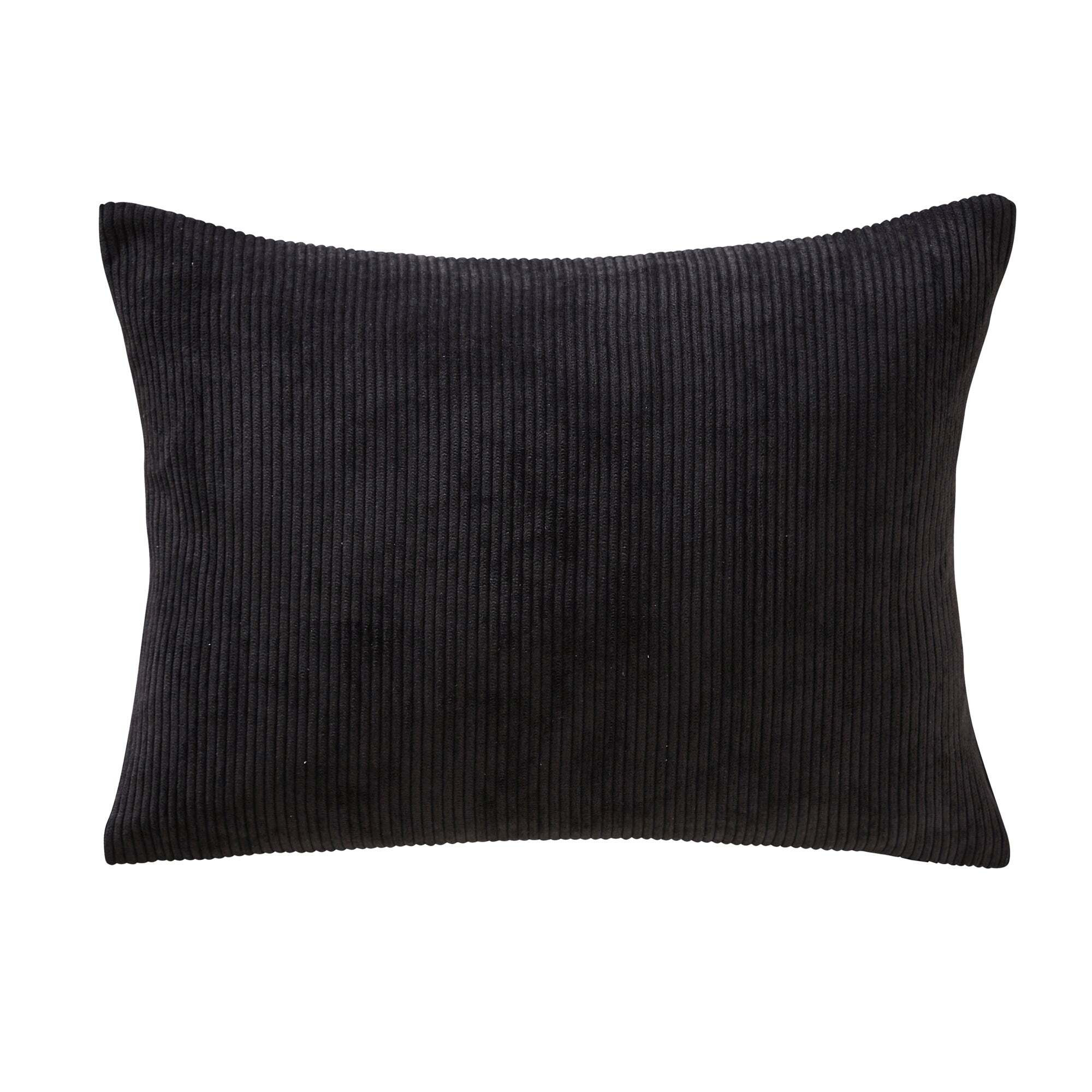 Corduroy Rectangular Cushion Black