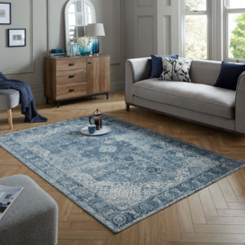 Mila Traditional Rug Blue and White