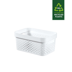 Curver Infinity Recycled Plastic 4.5L Storage Basket White