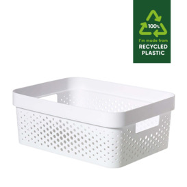 Curver Infinity Recycled Plastic 11L Storage Basket White