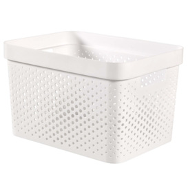 Curver Infinity Recycled Plastic 17L Storage Basket White