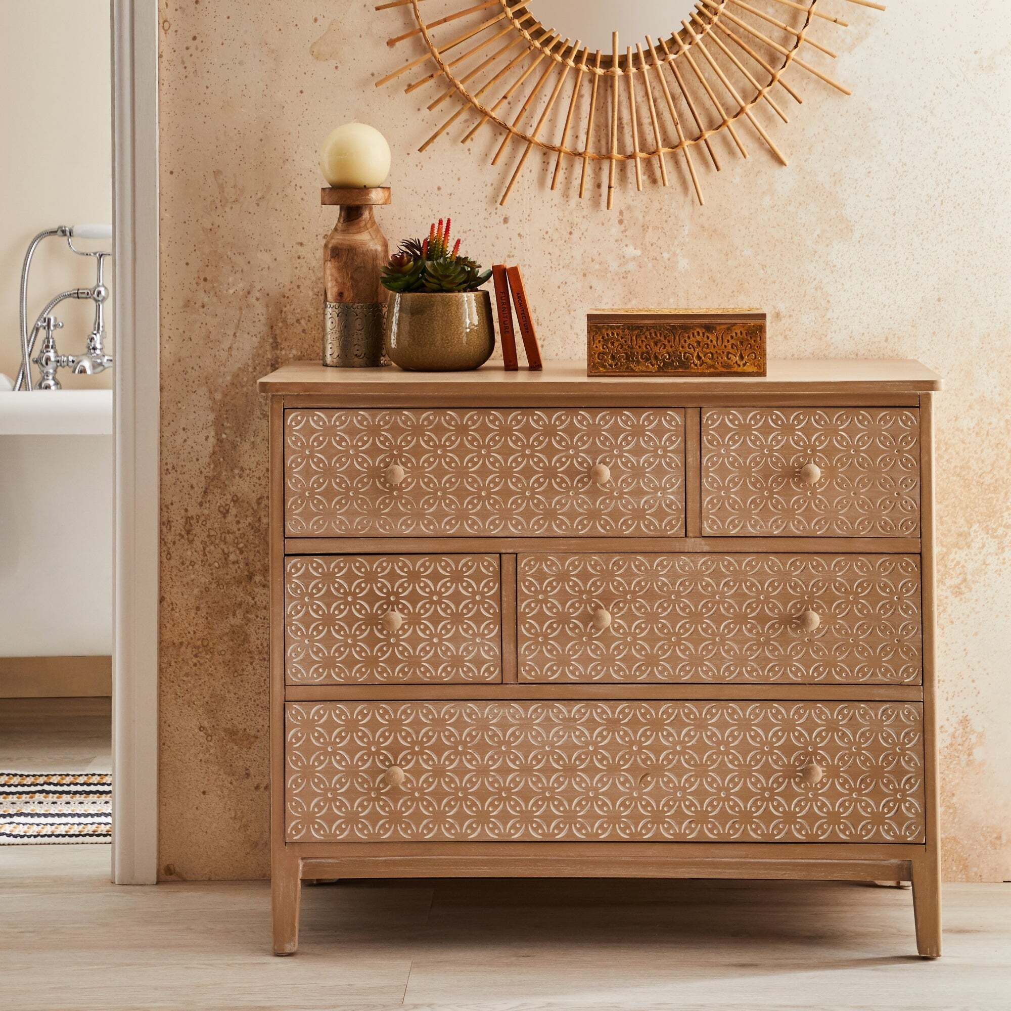 Ivy 5 Drawer Chest Brown