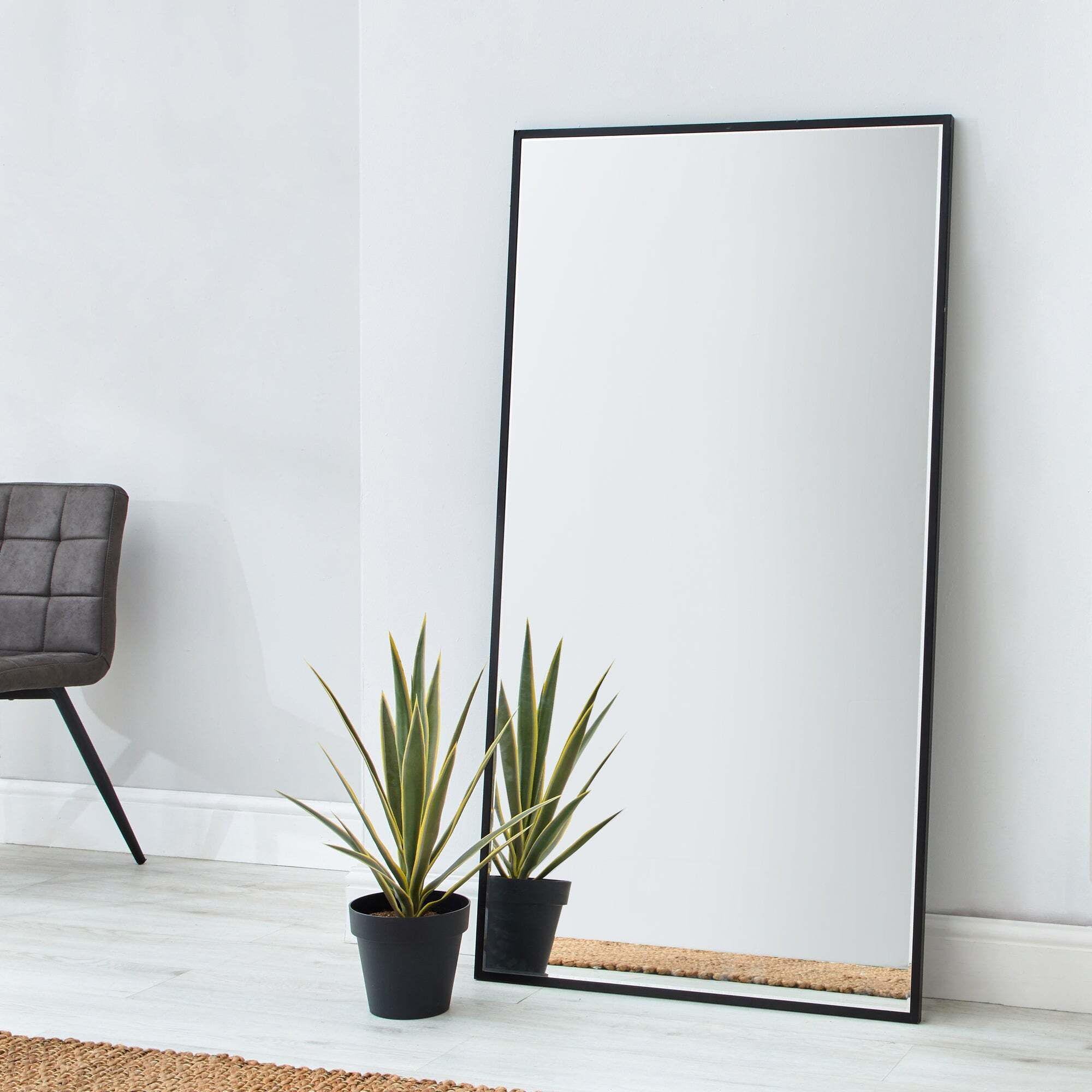Apartment Leaner Mirror, 150x80cm Black Silver