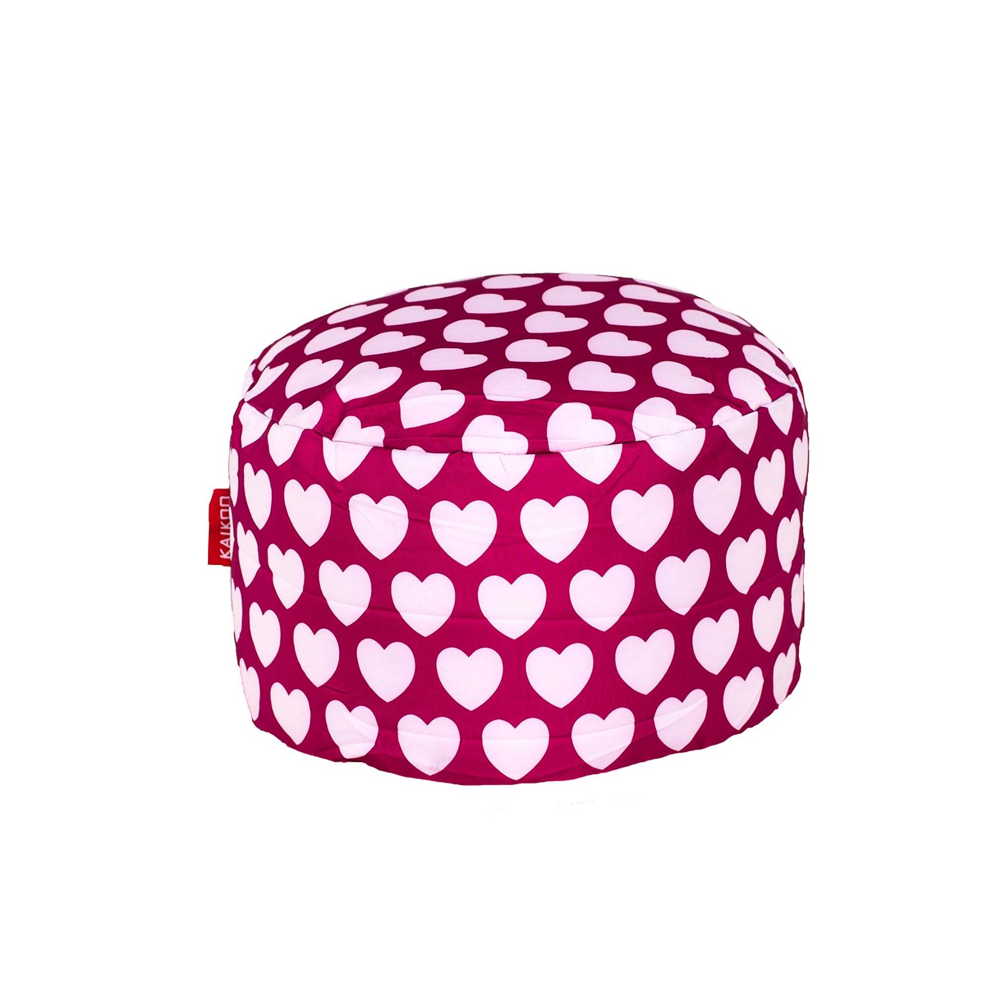 Pink Hearts Footstool Pink and White