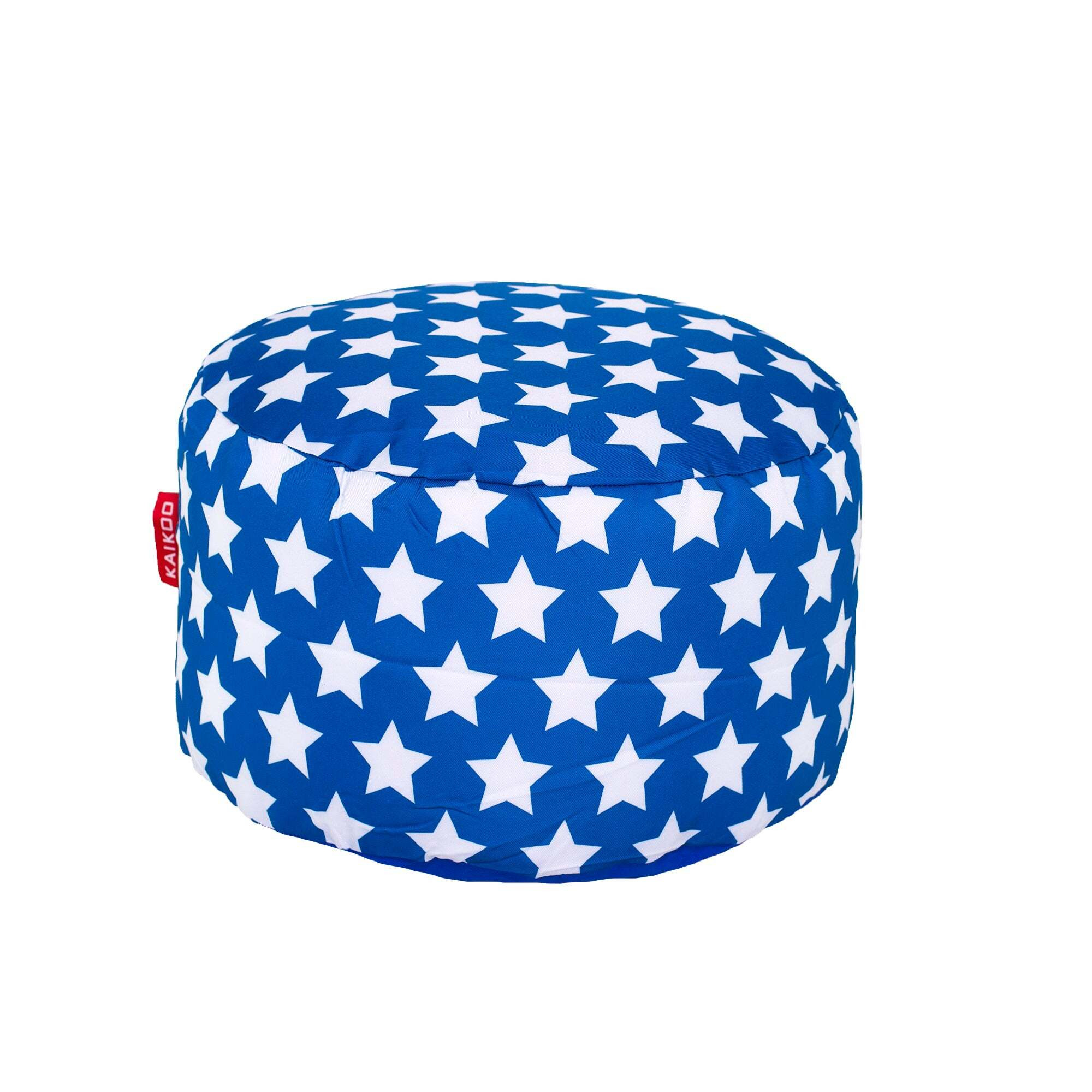 Blue Stars Footstool Blue and White
