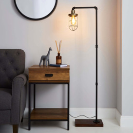 Milas Pipe Black Industrial Floor Lamp Black