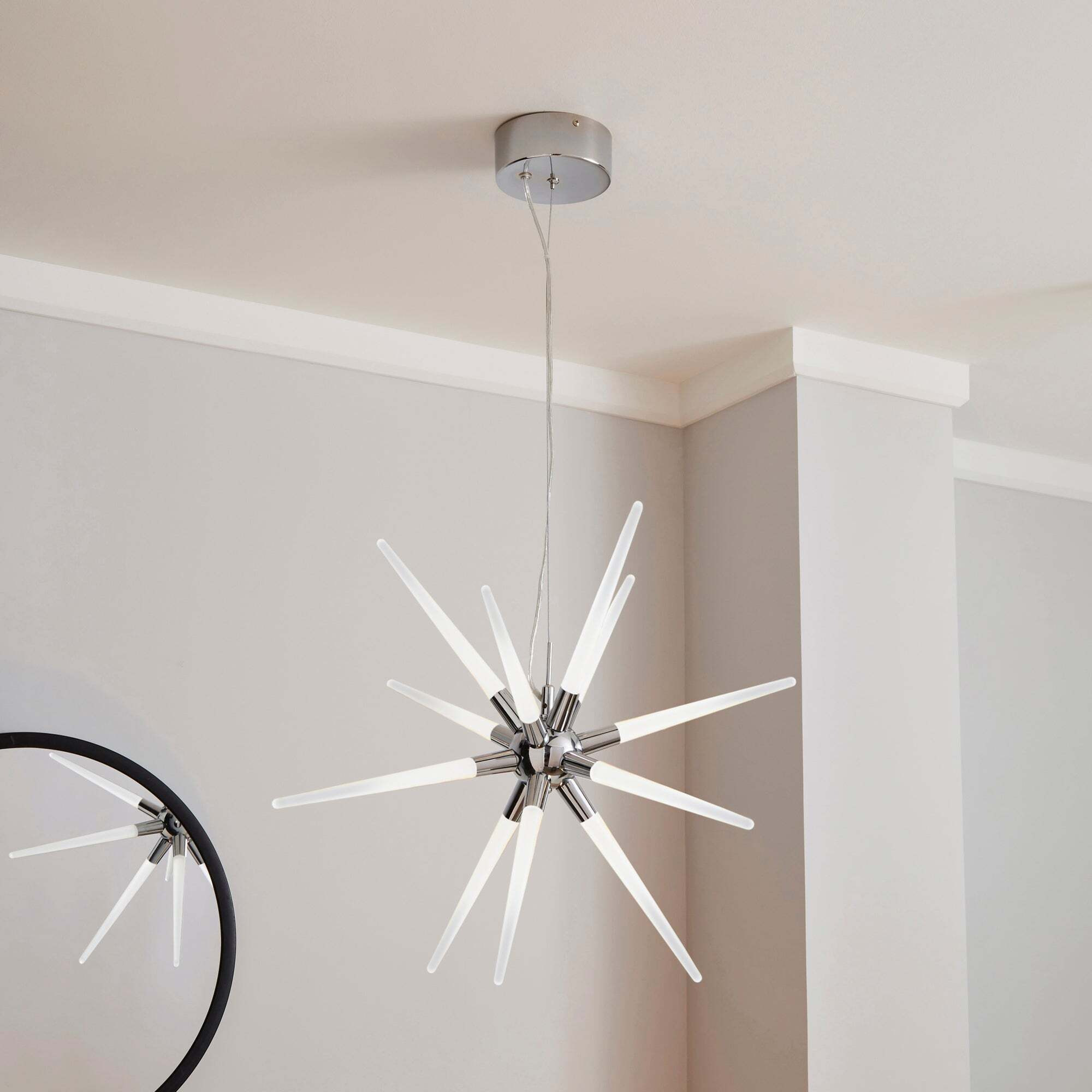 Liard 9 Light Pendant Integrated LED Star Ceiling Fitting Silver