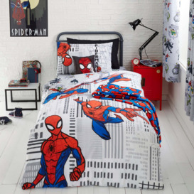 Marvel Spider-Man Duvet Cover and Pillowcase Set White