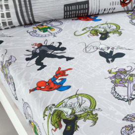 Marvel Spider-Man Fitted Sheet Grey