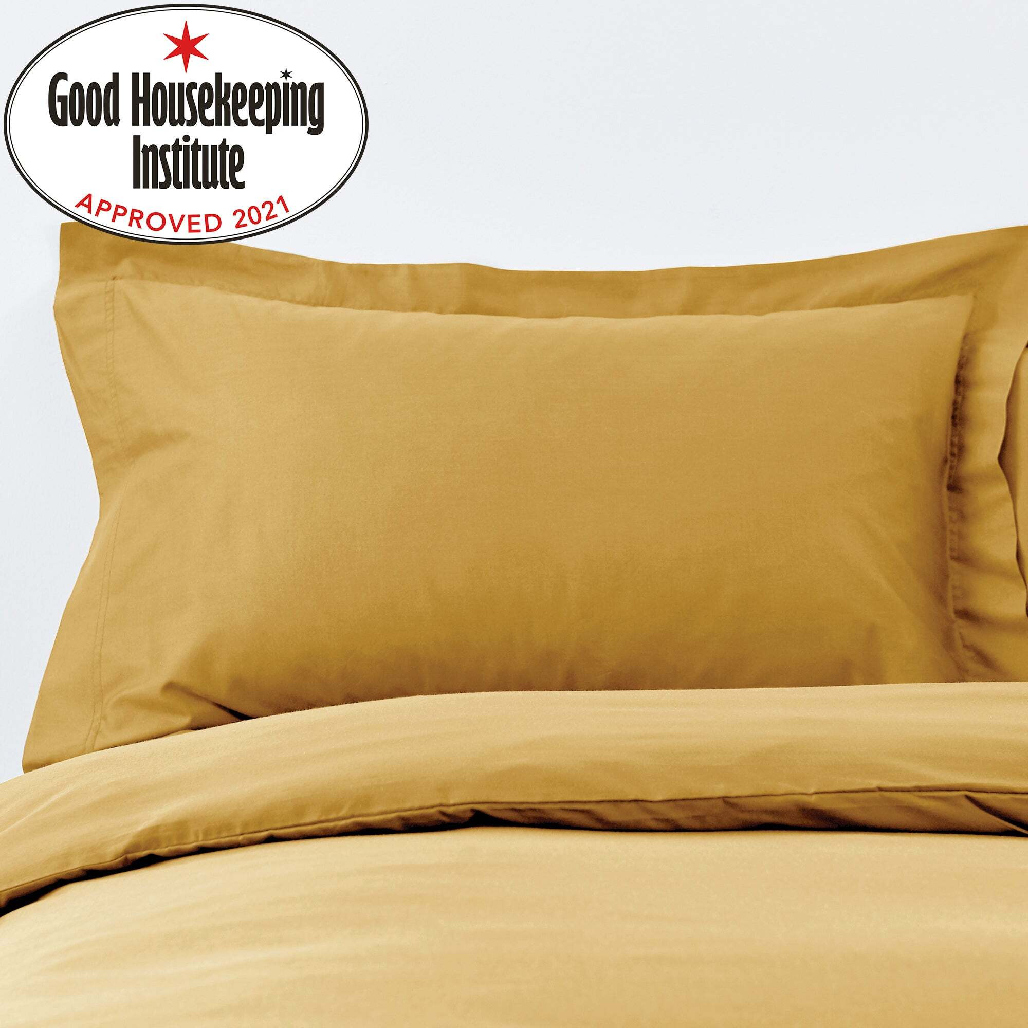 Non Iron Plain Dye Mustard Oxford Pillowcase Yellow