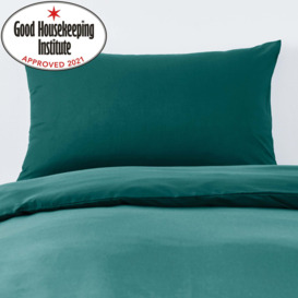 Non Iron Plain Dye Teal Standard Pillowcase Pair Blue