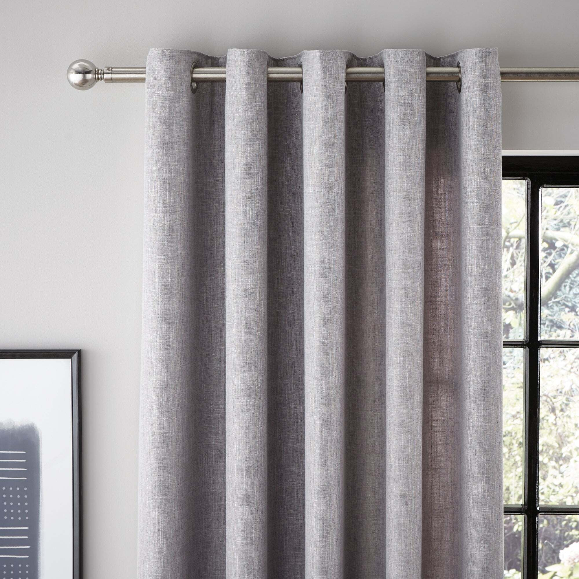 Vermont Dove Grey Eyelet Curtains Grey
