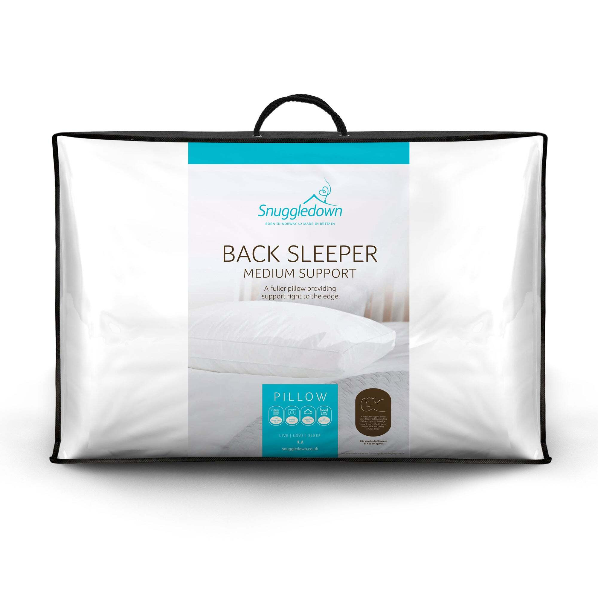 Snuggledown Back Sleeper Pillow White