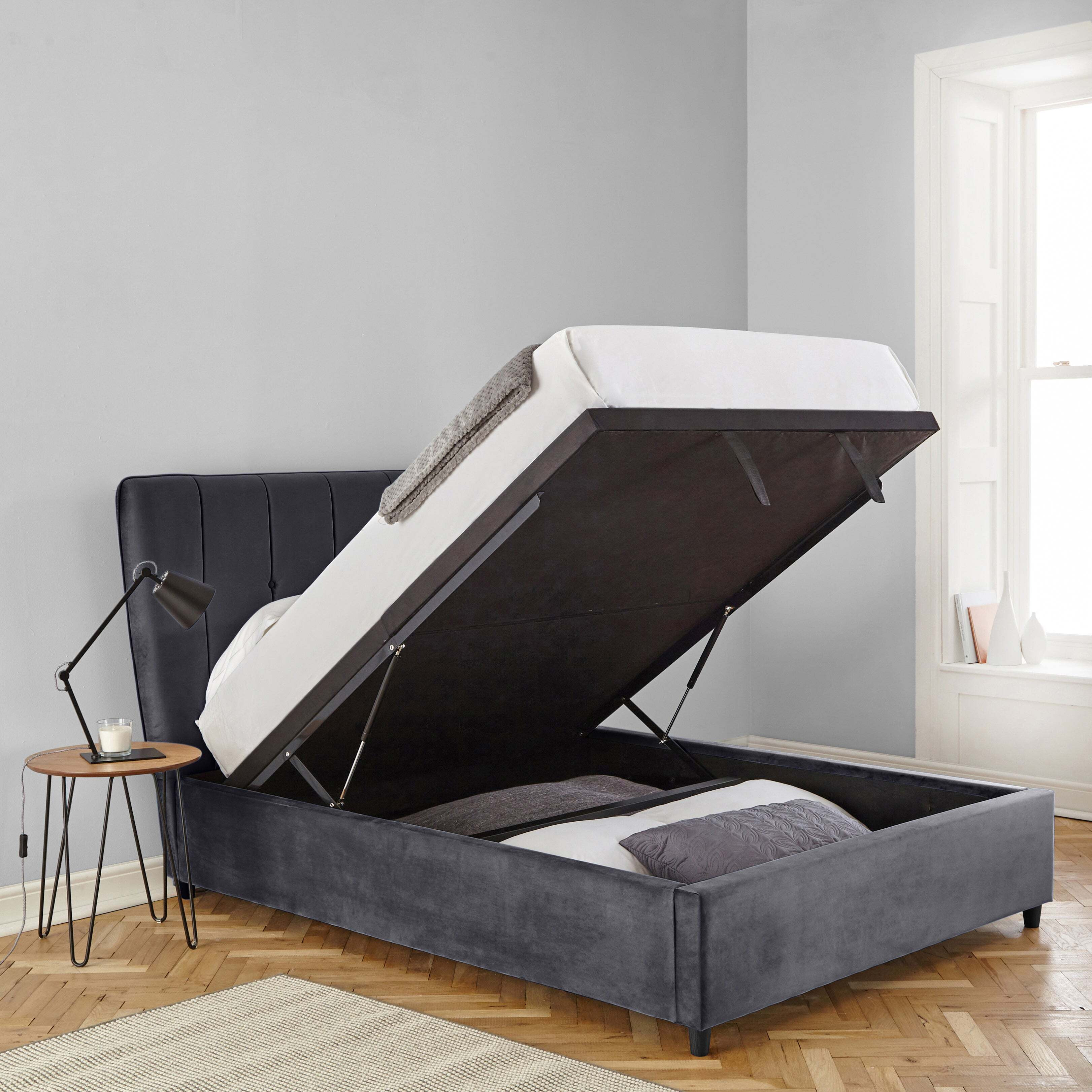 Isla Grande Ottoman Bed Charcoal Isla