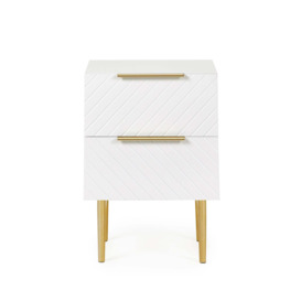 Maurice 2 Drawer Bedside Table White