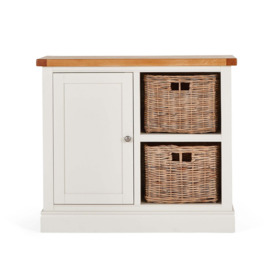 Compton Ivory Small Sideboard with Baskets Cream and Brown