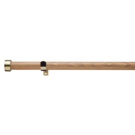 Camden Wood Effect Eyelet Curtain Pole Dia. 28mm Brown and Gold