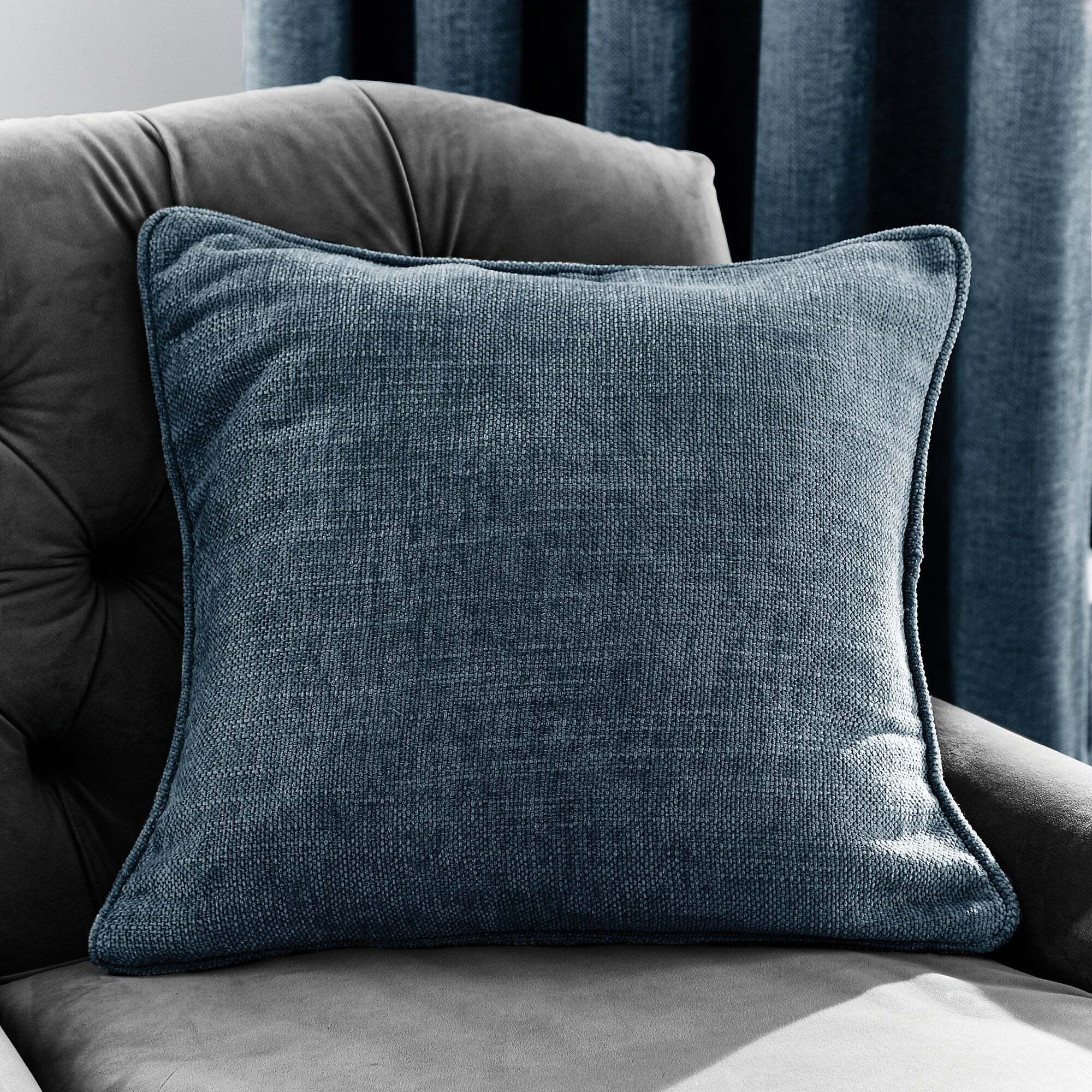 navy chenille cushion