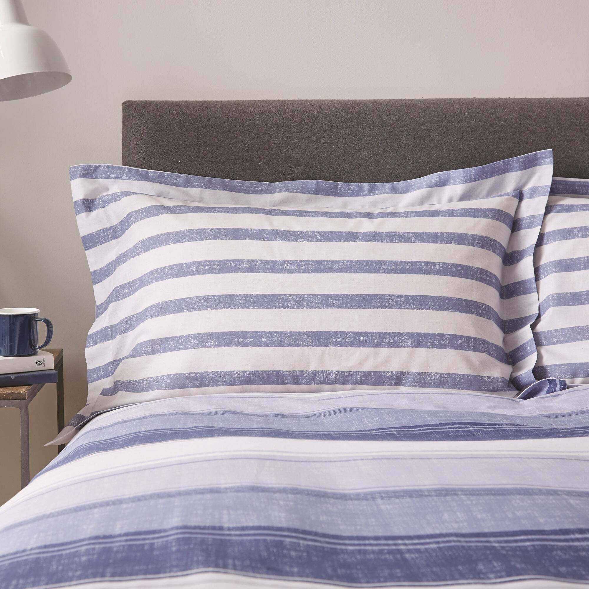 Ellis Blue Stripe Oxford Pillowcase Blue