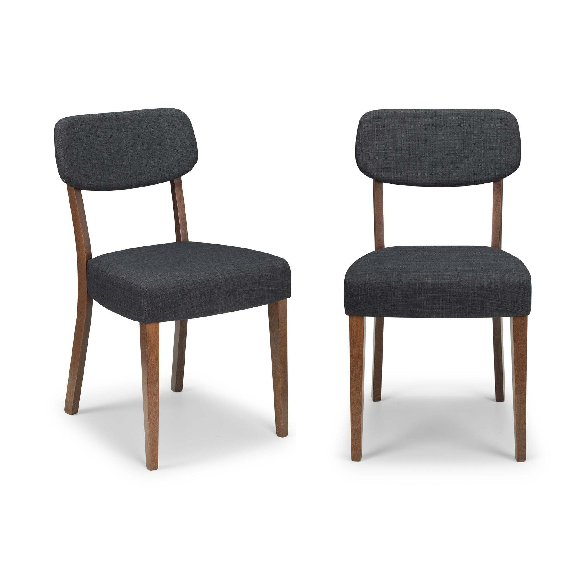 Farringdon Set of 2 Dining Chairs, Grey Faux Leather Grey