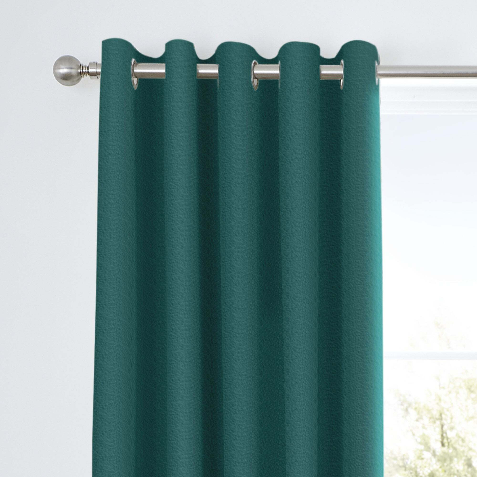 Tyla Teal Eyelet Blackout Curtains Green