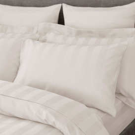 Hotel Cotton 230 Thread Count Stripe Standard Pillowcase Pair Cream