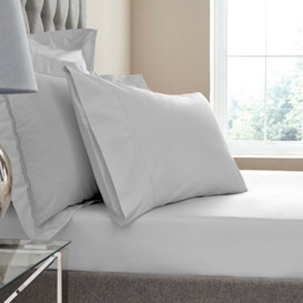 Dorma Egyptian Cotton 400 Thread Count Percale Fitted Sheet Silver