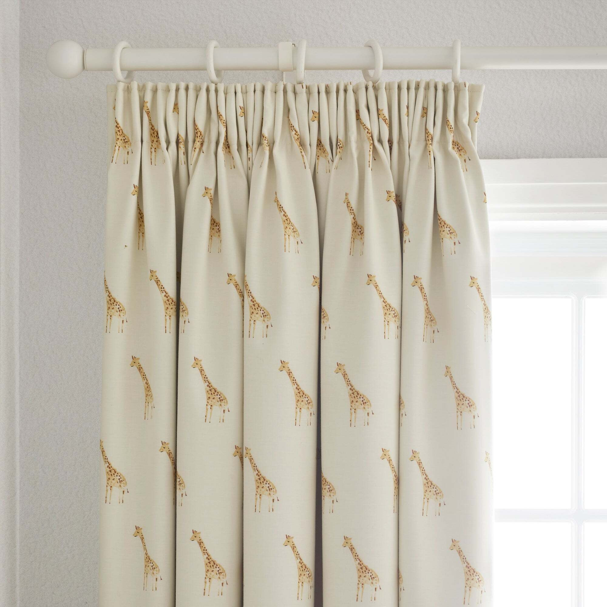 Safari Natural Cotton Thermal Blackout Pencil Pleat Curtains Yellow and Brown