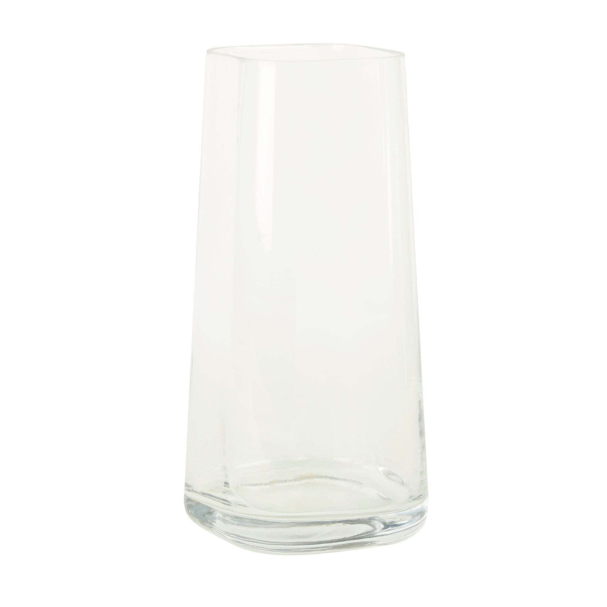 Large Tapered Glass Vase Clear