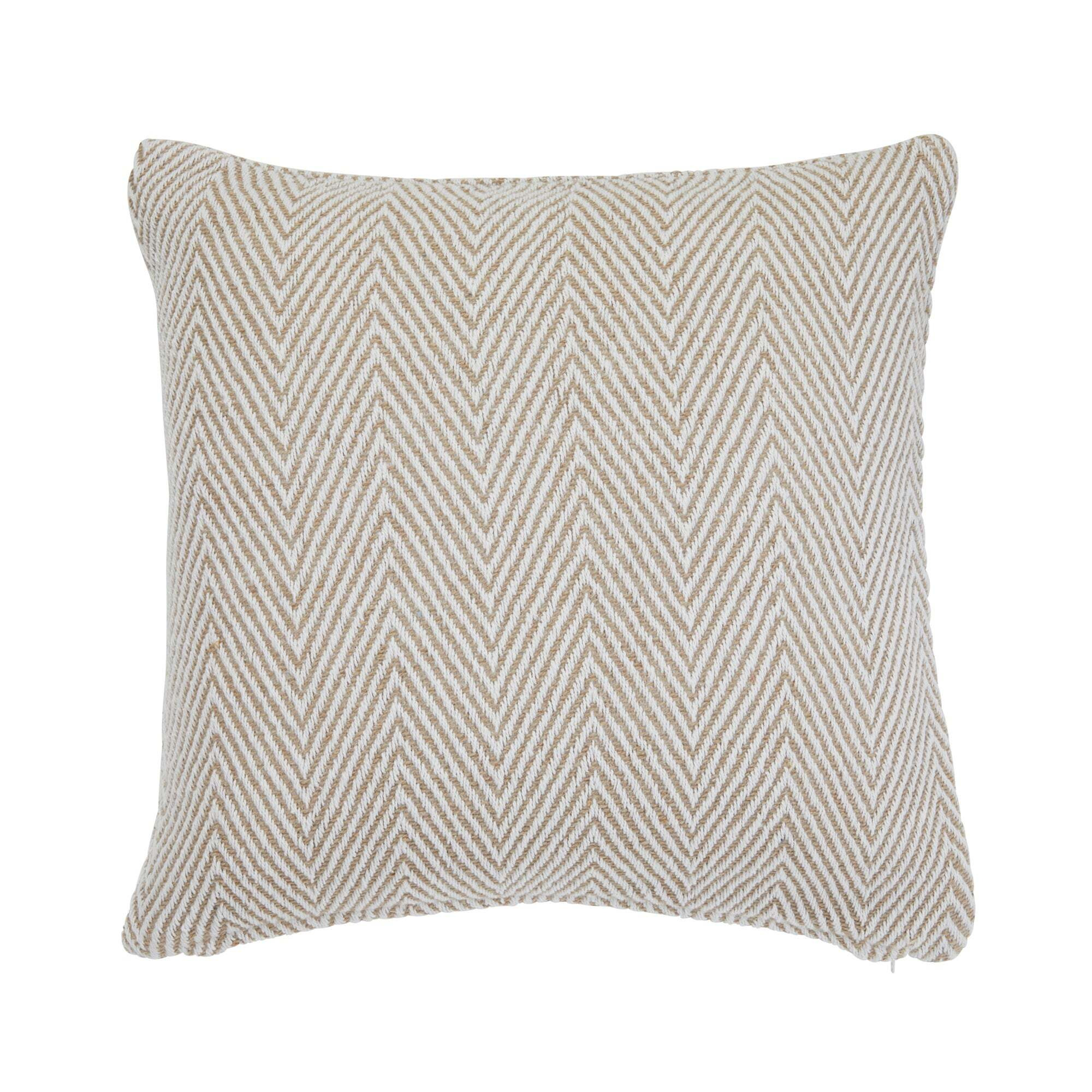 Jenson Cushion Brown and White by Dunelm