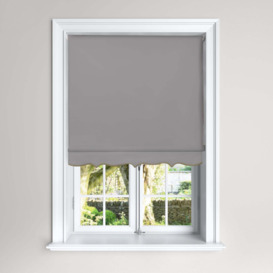 Scalloped Grey Roller Blind Grey and Brown