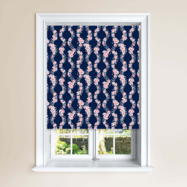 Purnus Midnight Blackout Roller Blind Blue, Pink and White
