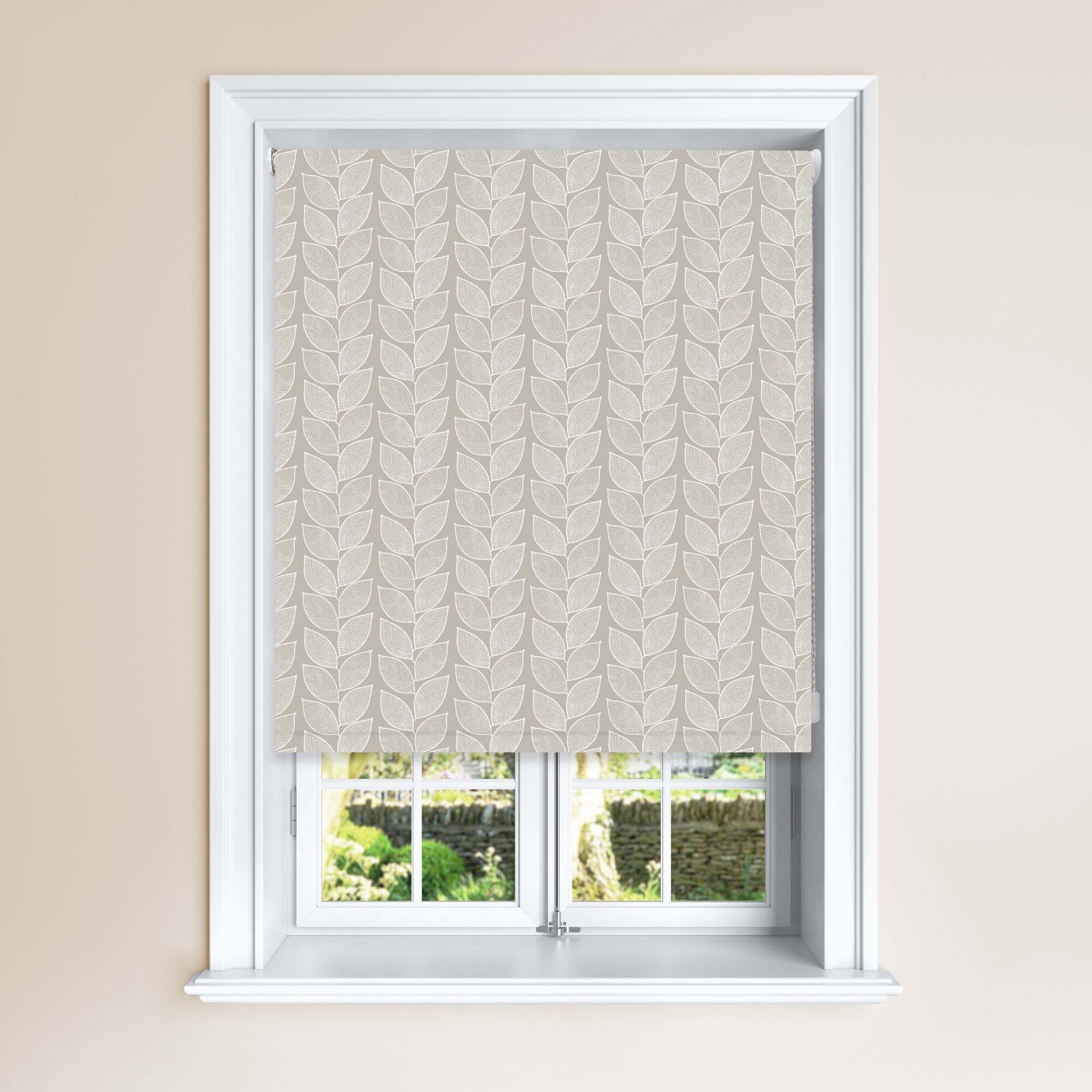 Beanstalk Calico Blackout Roller Blind Brown and White