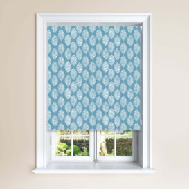 Fern Periwinkle Blackout Roller Blind Blue and White