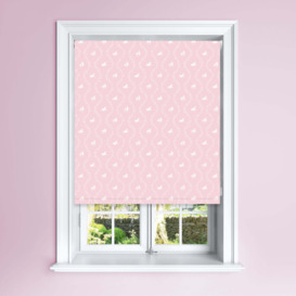 Pink Unicorn & Stars Blackout Roller Blind Pink and White