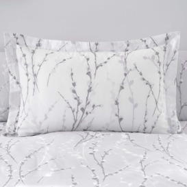Belle Grey Oxford Pillowcase Grey/White