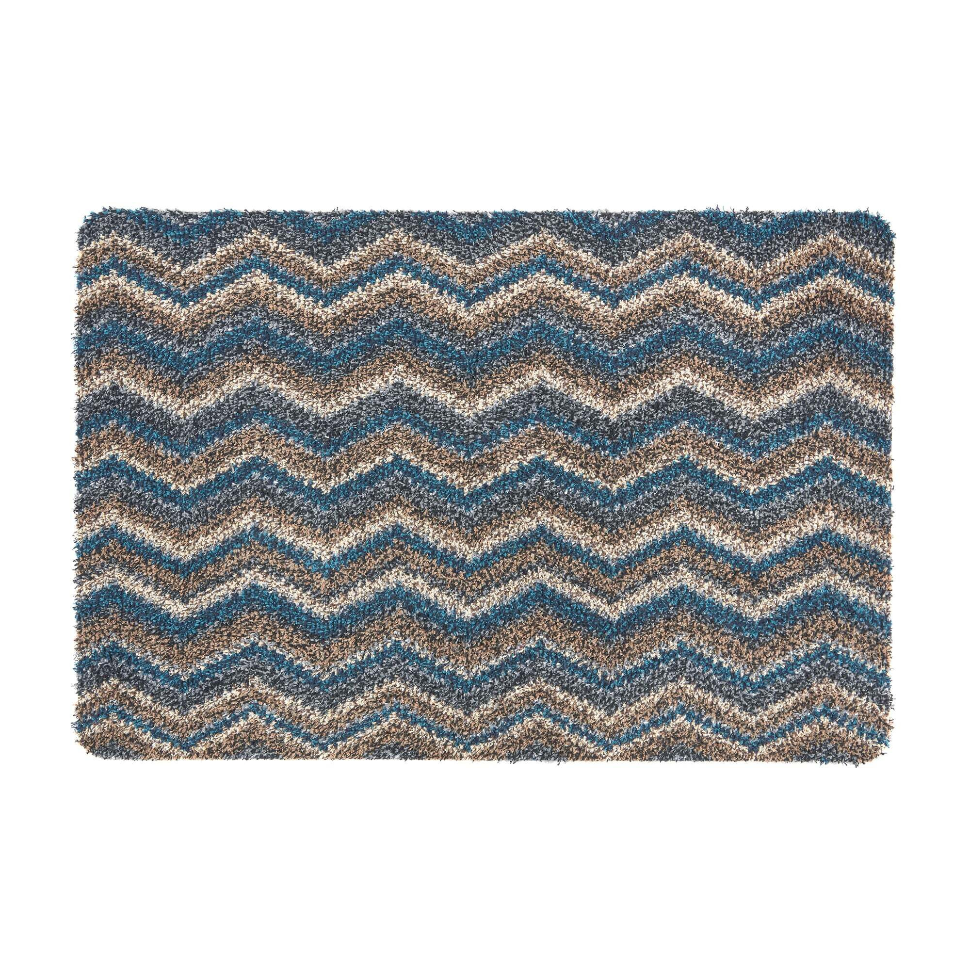 Missouri Recycled Cotton Doormat Blue/Brown