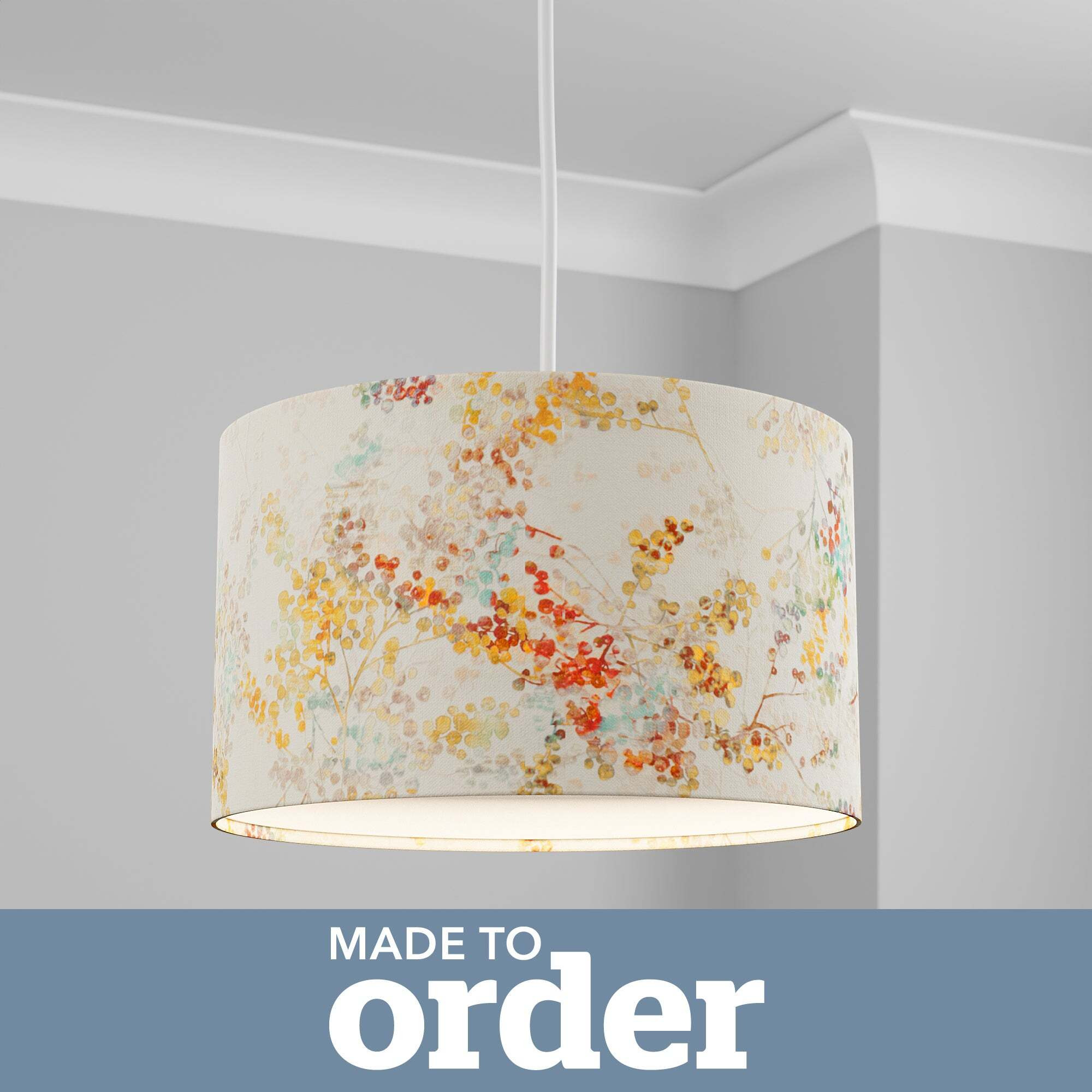 Made To Order Cylinder Shade Orange/White