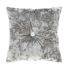 Silver Crushed Velvet Cushion Silver