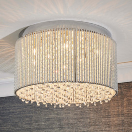 Vogue Galina 10 Light Crystal Flush Fitting Chrome Gold