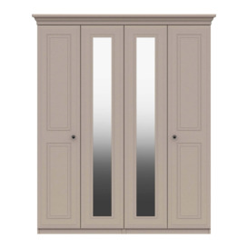 Portia 4 Door Wardrobe, Mirrored Beige