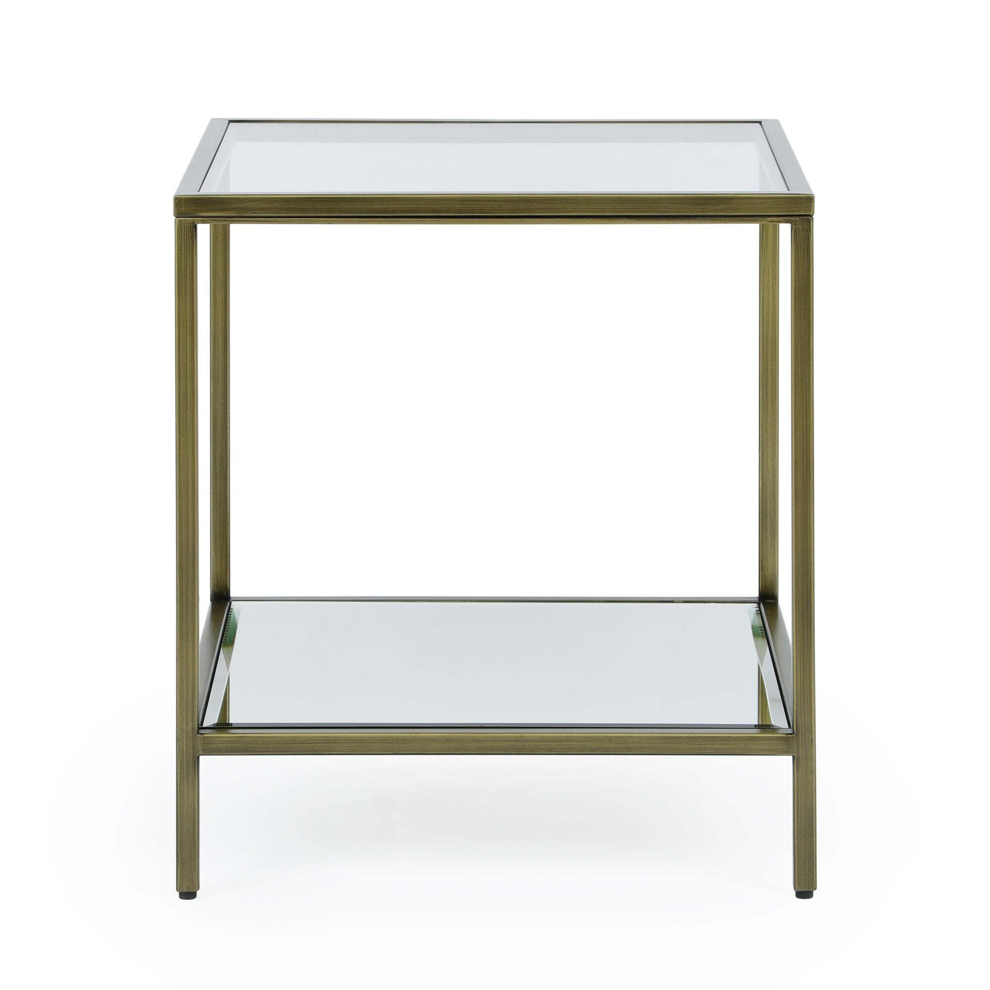 Claudia Brass Effect Square Side Table Gold