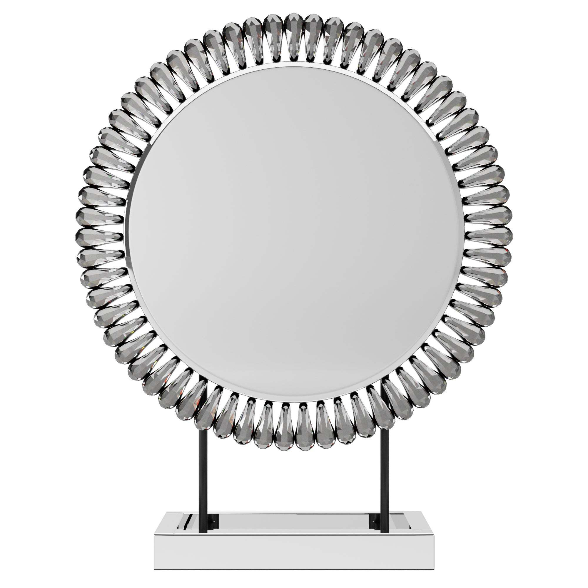Glam Gem Edge Dressing Table Mirror Silver